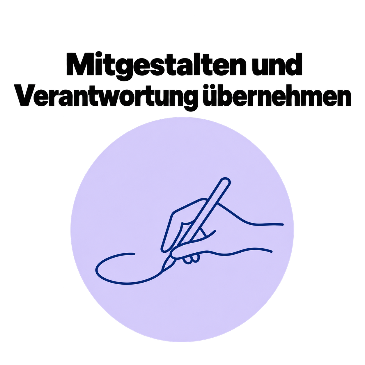 Piktogramm mit einer zeichnenden Hand