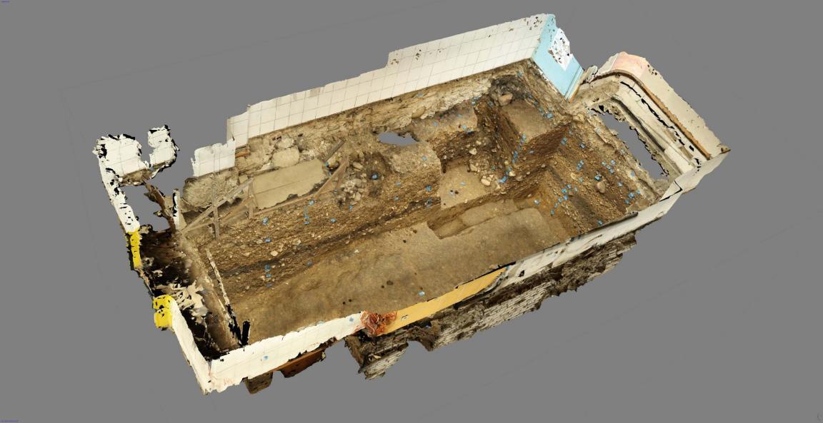 Archäologie mit modernen Mitteln: Modell der Baugrube am Winterthurer Obertor