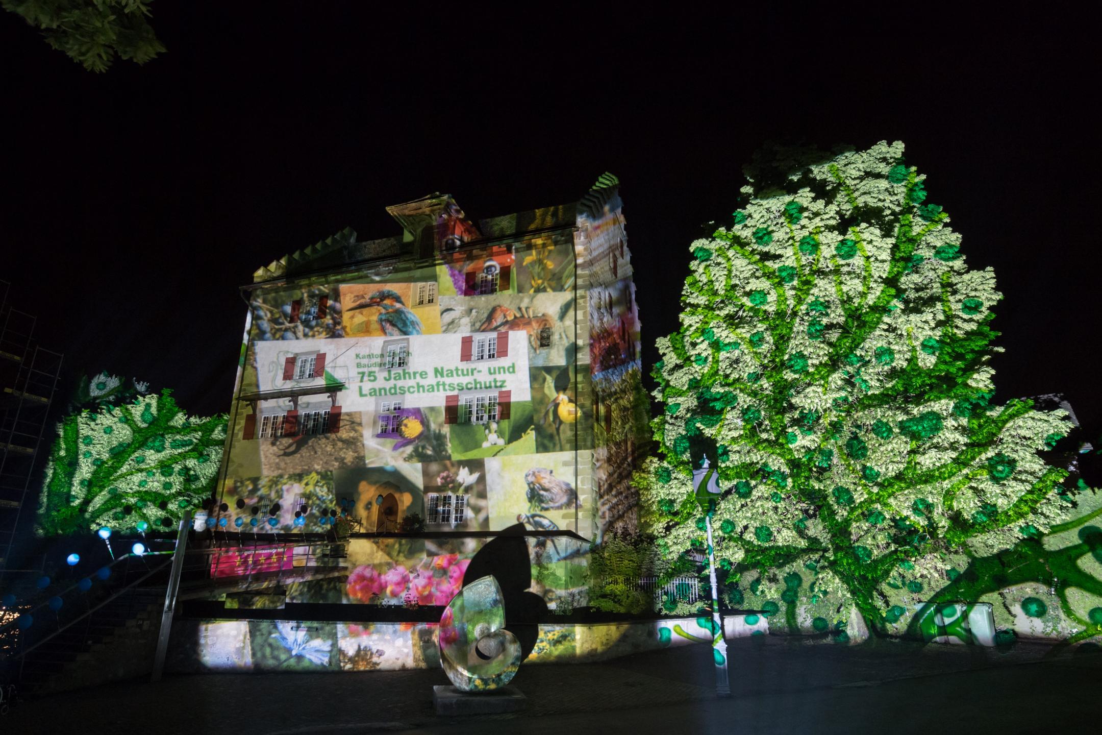 Lichtprojektion «Logo»: Ein Bild der Lichtshow von Gerry Hofstetter.