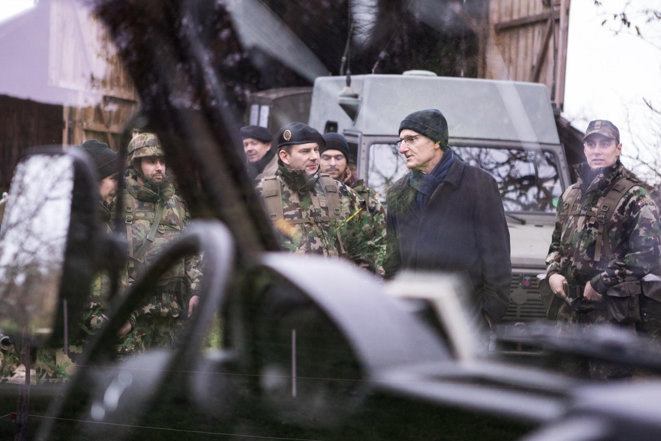 Regierungsrat Mario Fahr  zum Truppenbesuch.