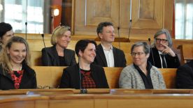 Die Vizepräsidentin des Kantonsrats, Yvonne Bürgin und Staatsschreiberin Kathrin Arioli.