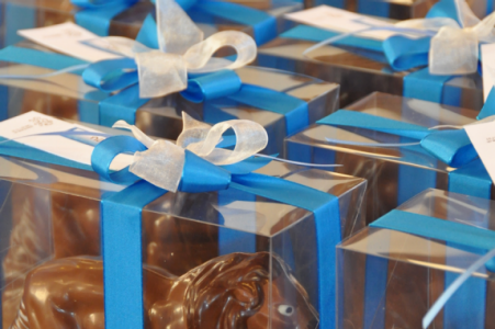 Das Geschenk für die Sportlerinnnen und Sporlter: Löwen aus Schokolade.