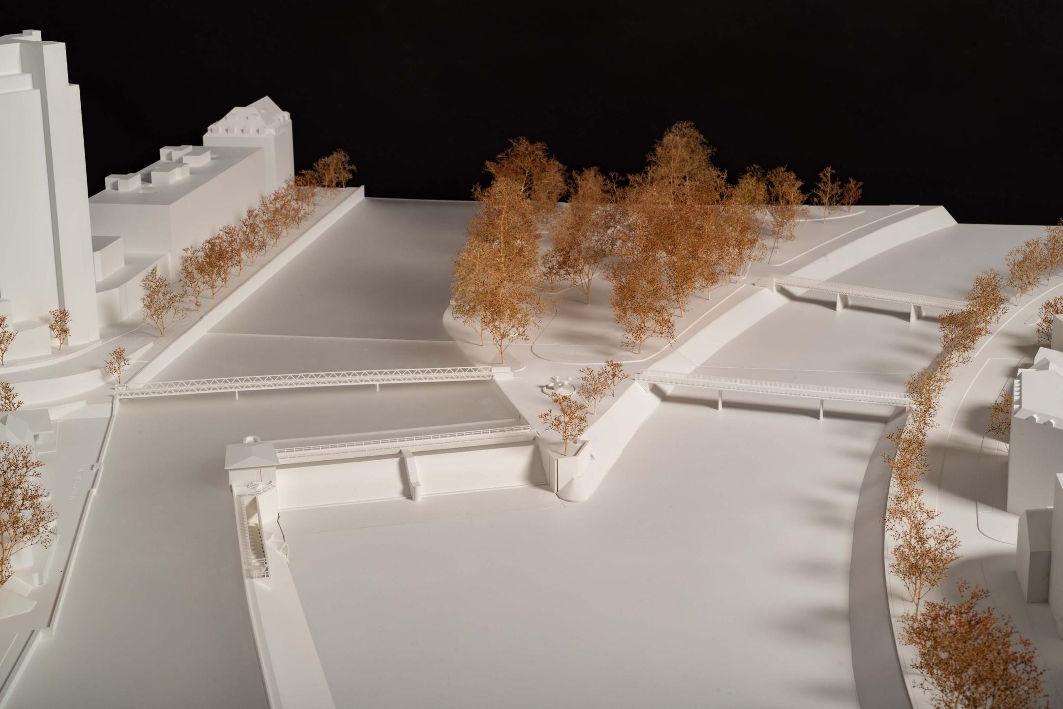 Ansicht 3: Modell Platzspitzwehr.