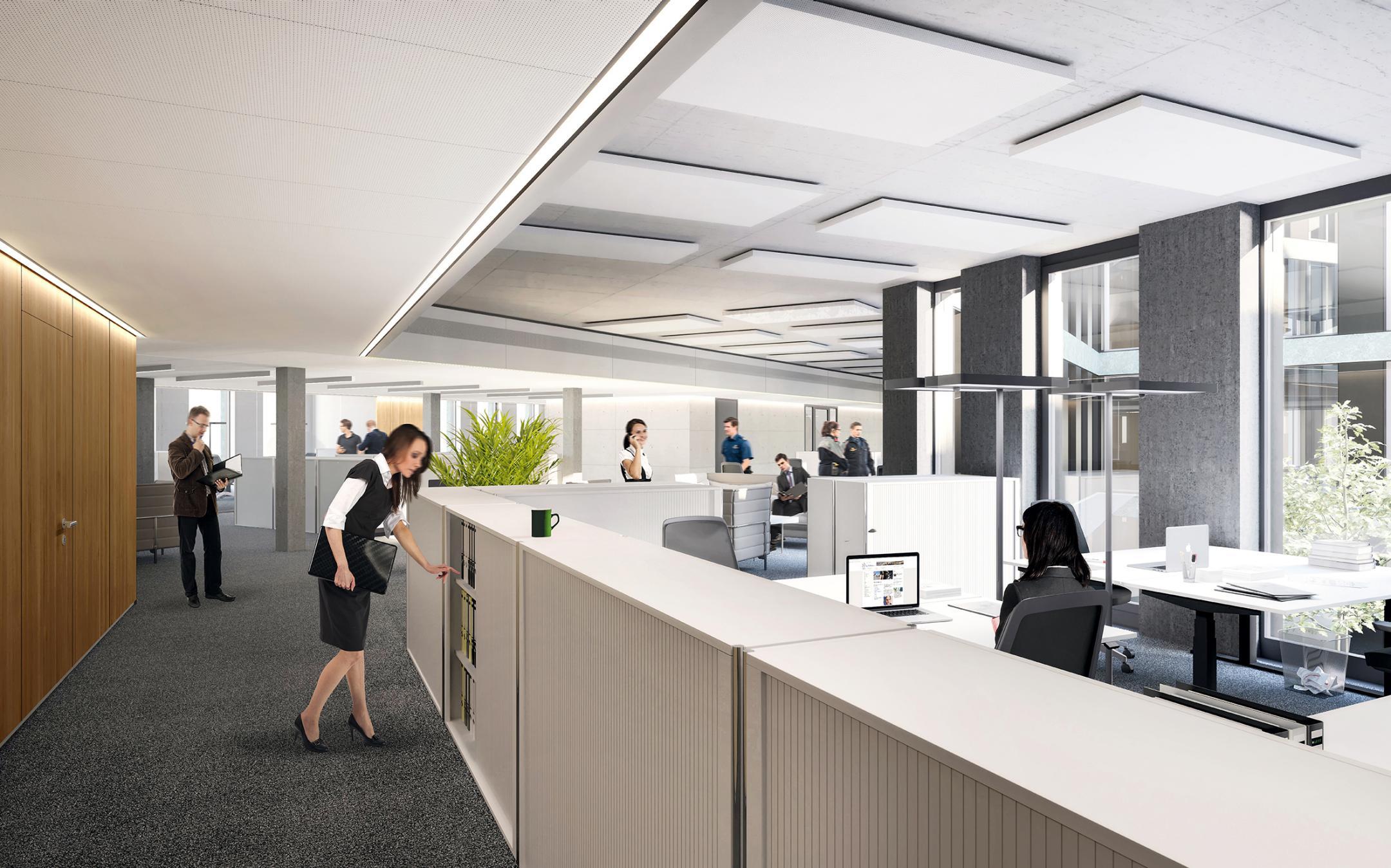 Visualisierung:  Büro Korridor