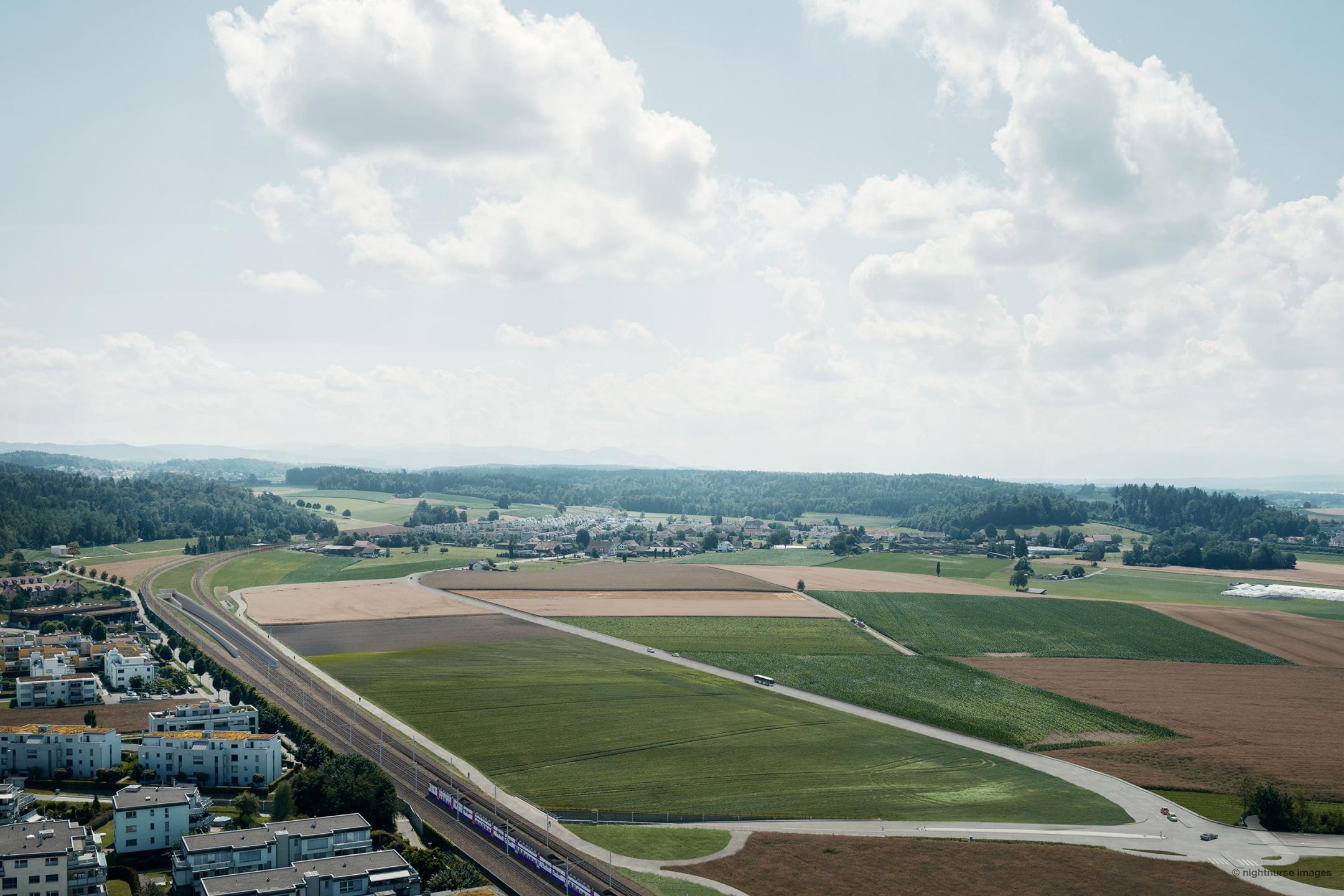 Visualisierung Verlegung der Baltenswilerstrasse mit zusätzlicher Busspur