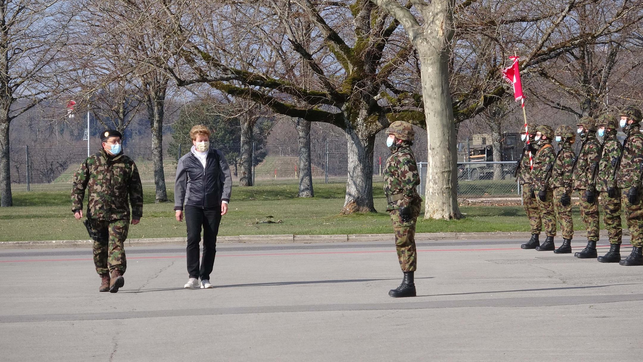 Empfang am Waffenplatz Bière mit Regierungspräsidentin Silvia Steiner