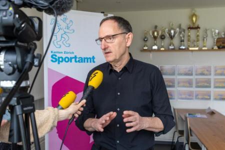 Regierungsrat Mario Fehr im Interview am Medienanlass zum Thema «Der Kanton Zürich unterstützt seine Sportvereine»