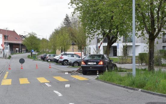 Unfallfahrzeug in Endlage