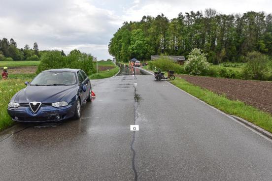 Unfallbeteiligte Fahrzeuge in Endlage