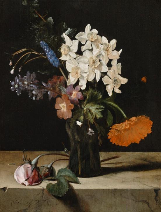 Eine Vase mit Blumen