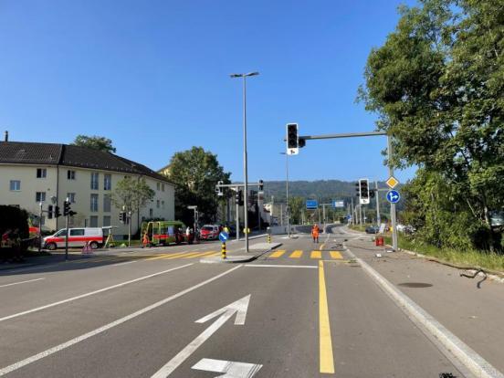 Unfallstelle auf der Überlandstrasse in Dietikon