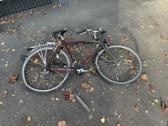 Beschädigtes Velo