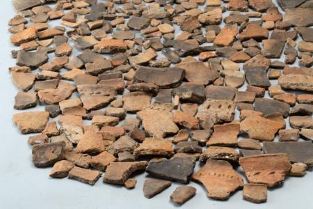 Nur eine kleine Auswahl von mehr als 230'000 Scherben. Weshalb in Marthalen auf 150 m2 ein 15 cm dicker «Scherbenteppich» ausgebreitet wurde, bleibt ein Rätsel
