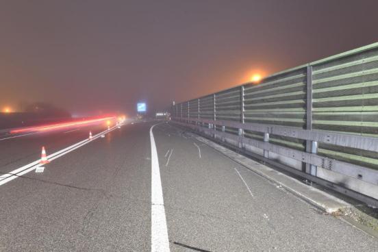 Übersicht der Unfallstelle Höhe Ausfahrt Lachen