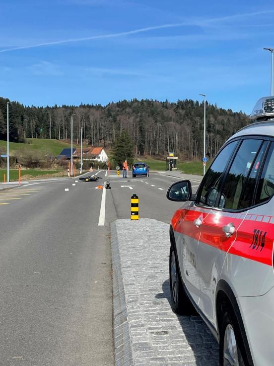 Unfallstelle in Hittnau 