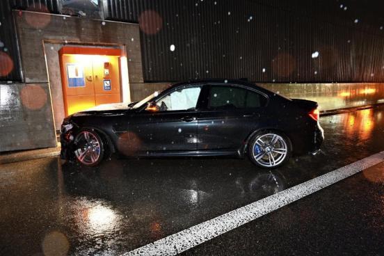 Unfallfahrzeug in Endlage