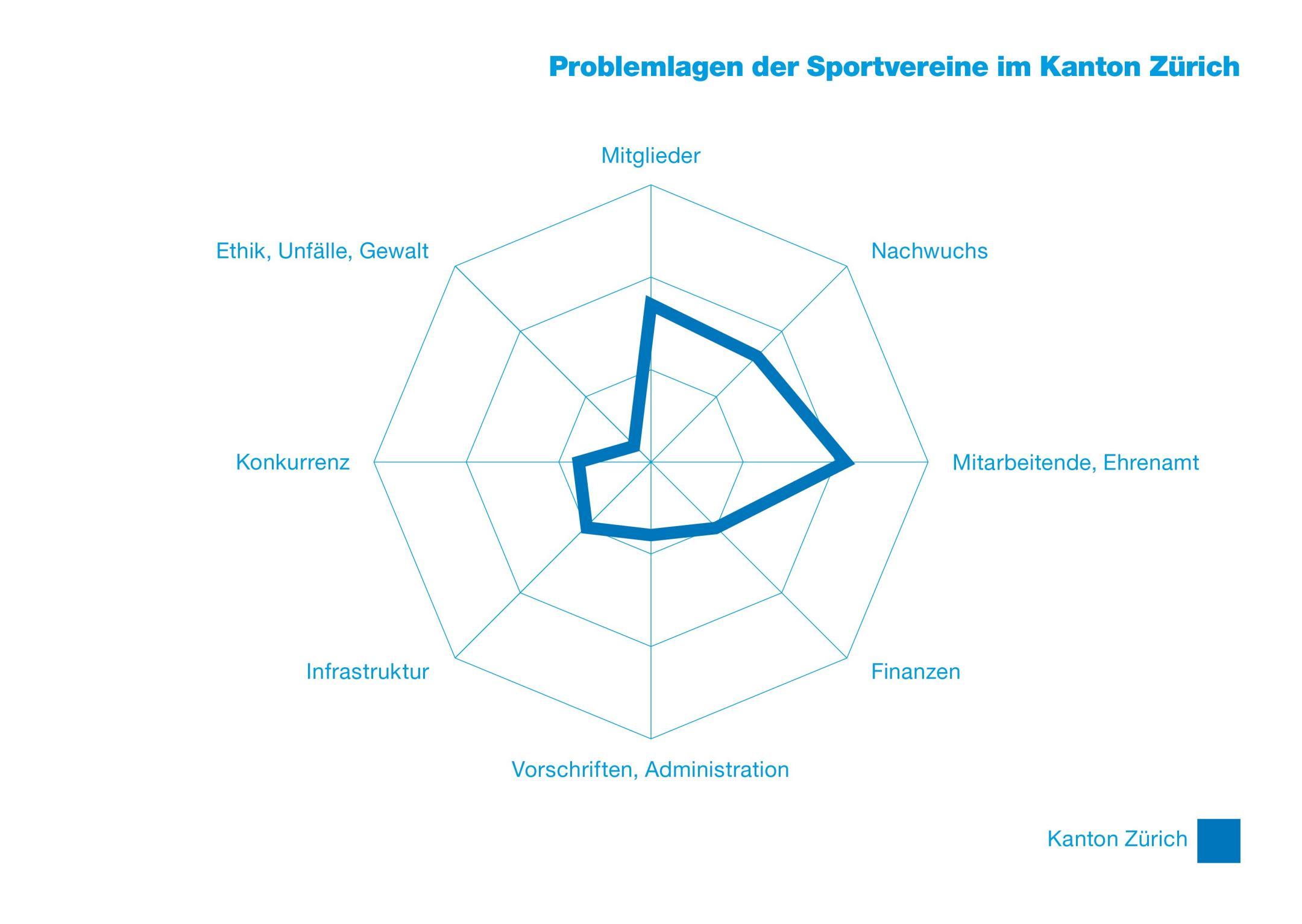 Die Grafik zeigt die Problemlagen der Zürcher Sportvereine auf