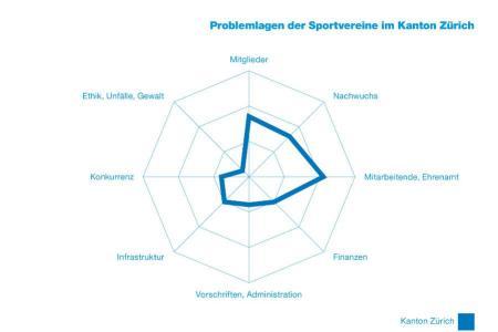 Die Grafik zeigt die Problemlagen der Zürcher Sportvereine auf