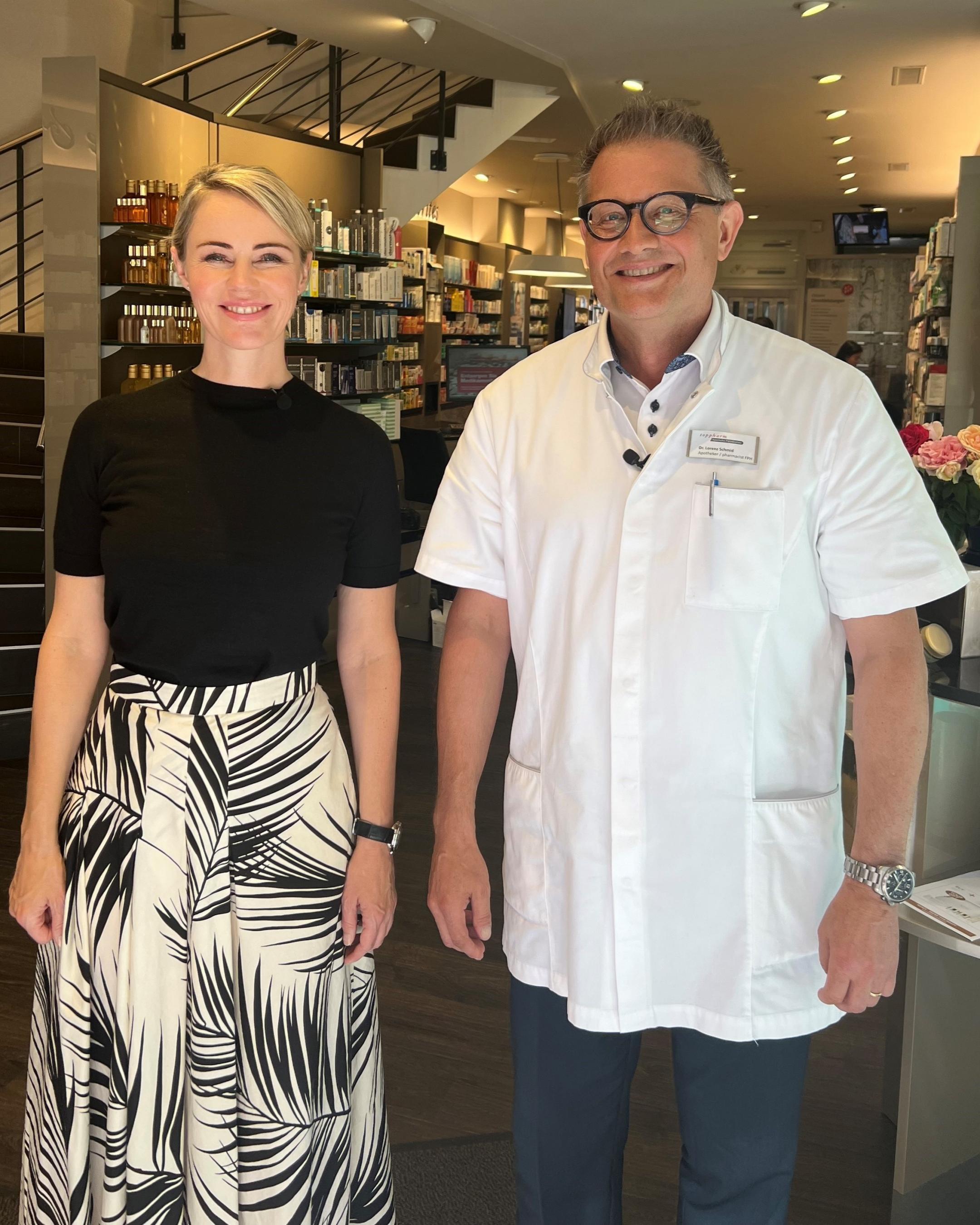 Regierungsrätin Natalie Rickli und Lorenz Schmidd