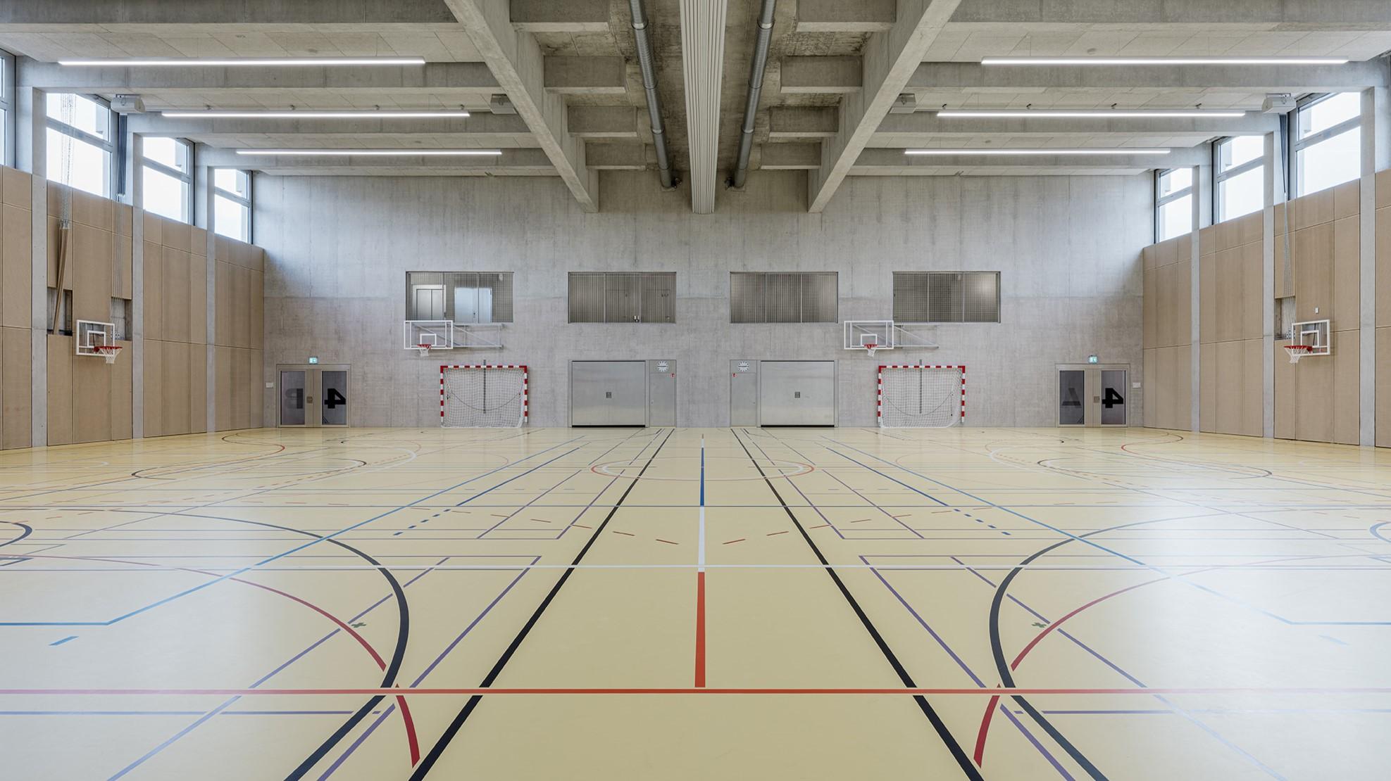 Innenansicht der Doppelsporthalle.