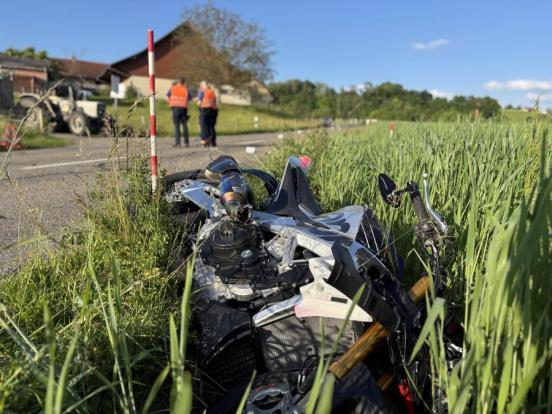 Unfallendlage des Motorrades