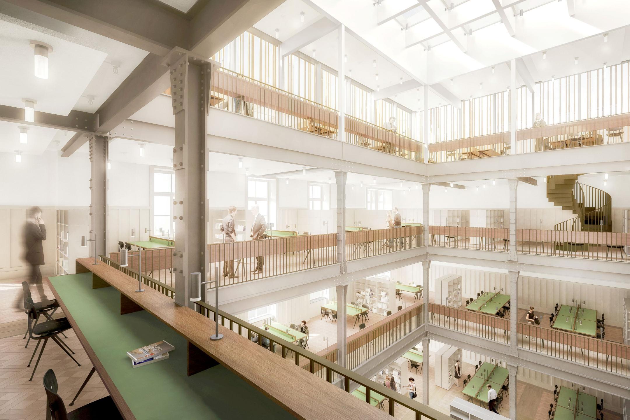 Visualisierung vom Atrium der Militärkaserne