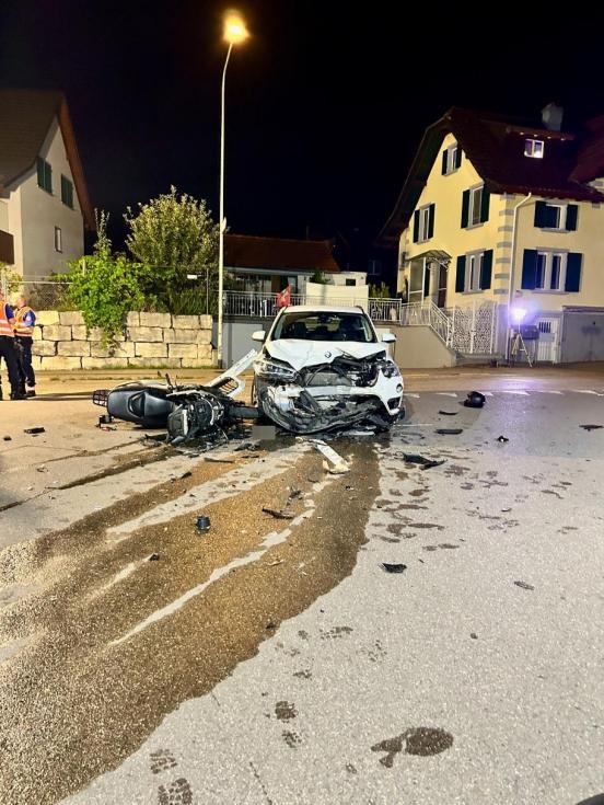 Endlage der beiden Unfallfahrzeuge