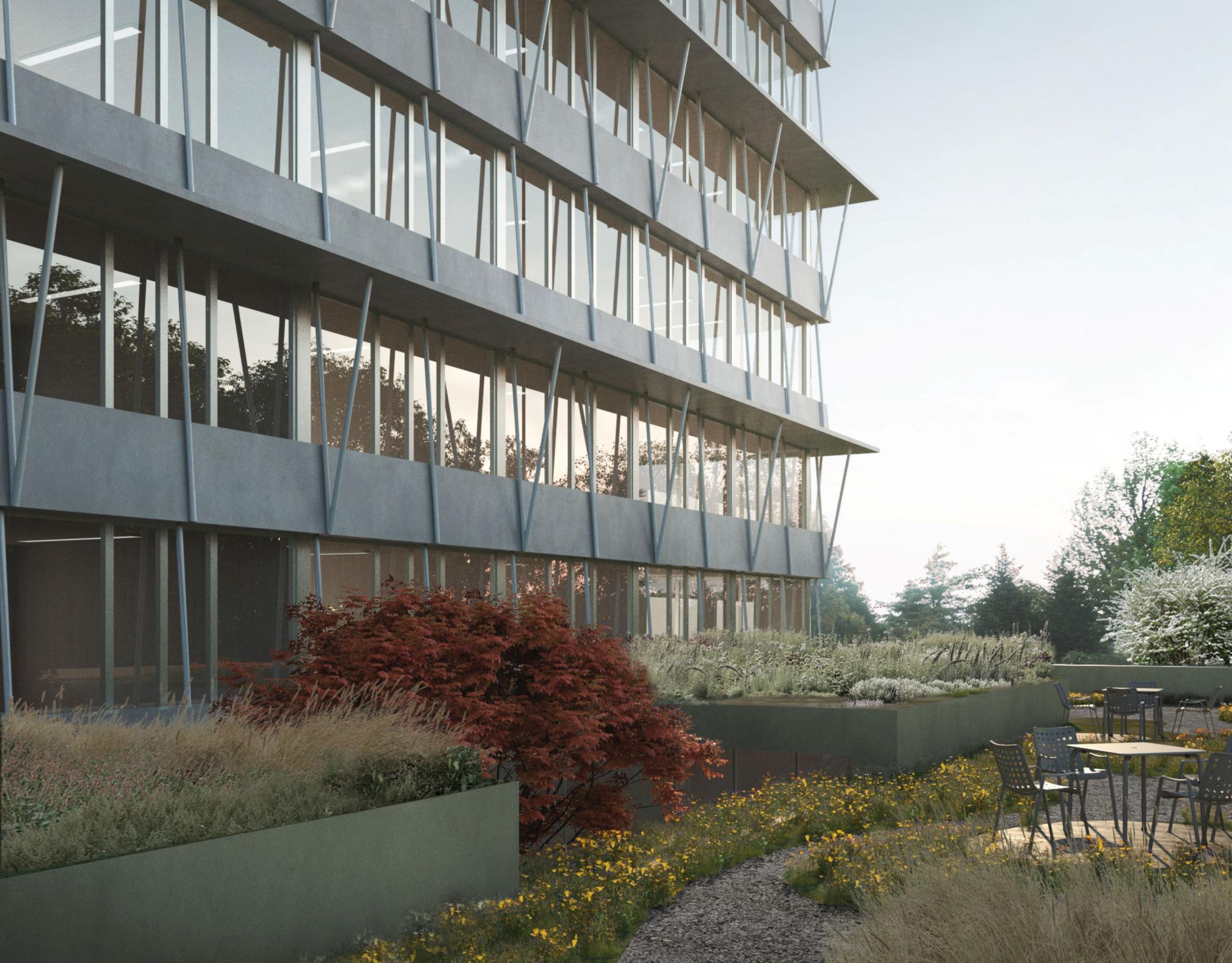 Terrasse des künftigen Sozialversicherungsgerichts.