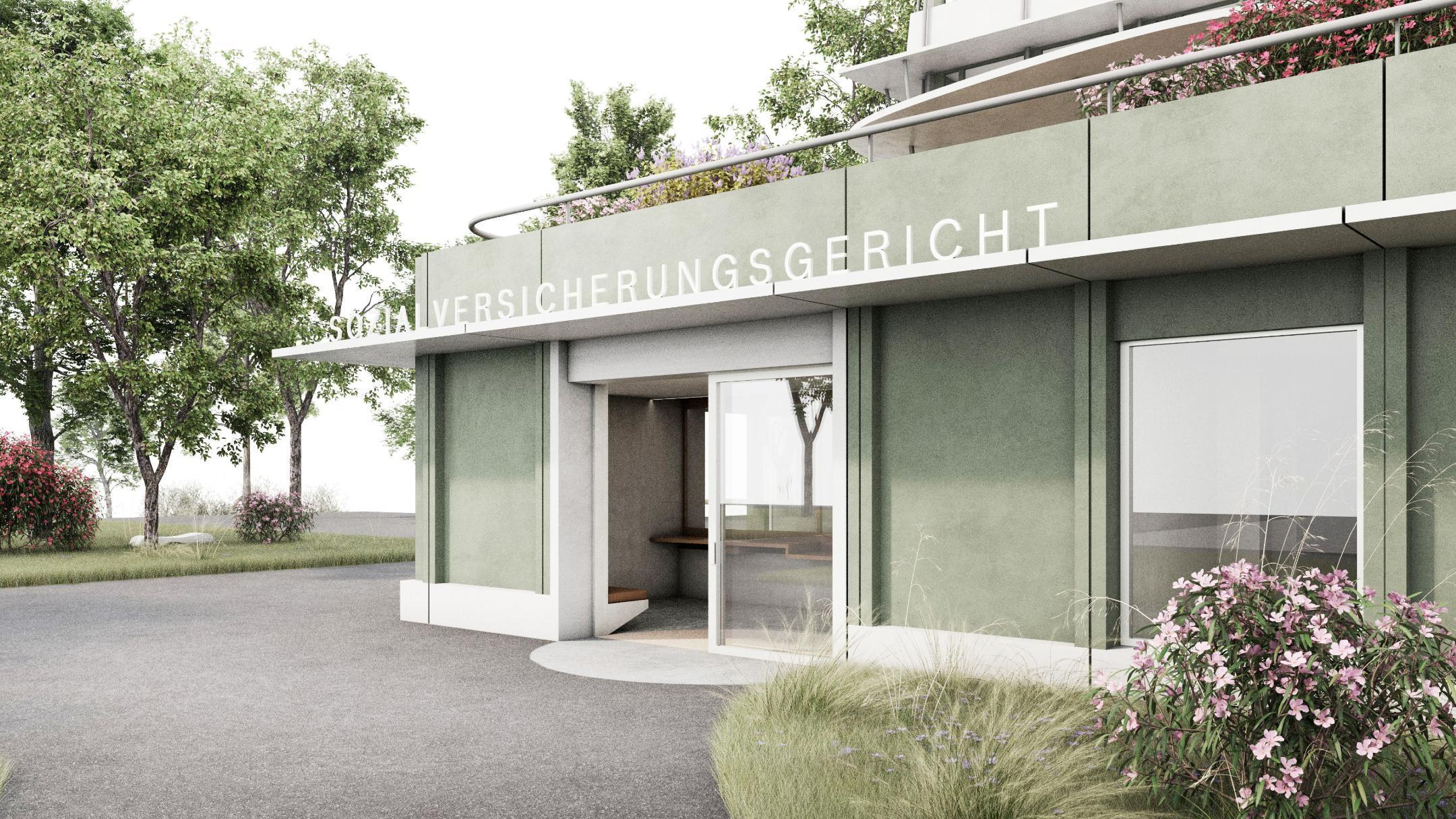 Haupteingang des künftigen Sozialversicherungsgerichts.