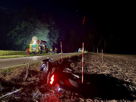 Motorrad in Unfallendlage