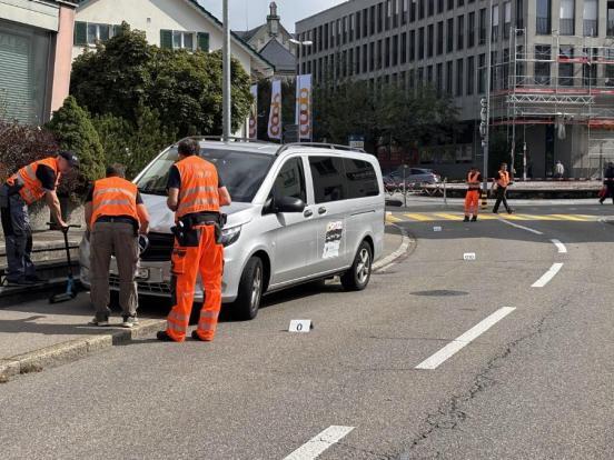 Spurensicherung am Unfallplatz