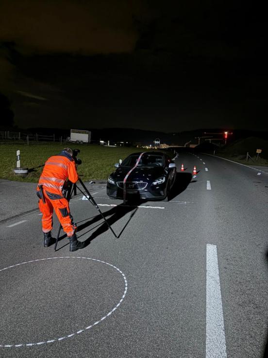 Kollisionsendstellung des beteiligten Autos