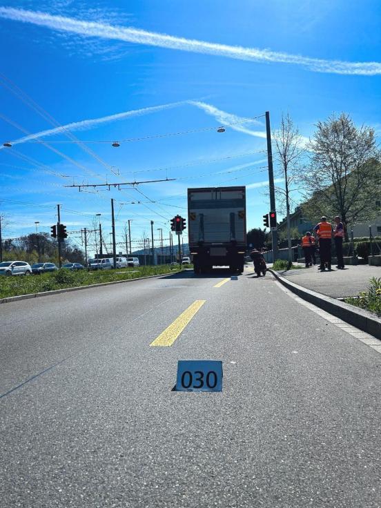 Endlage des beteiligten Lastwagens