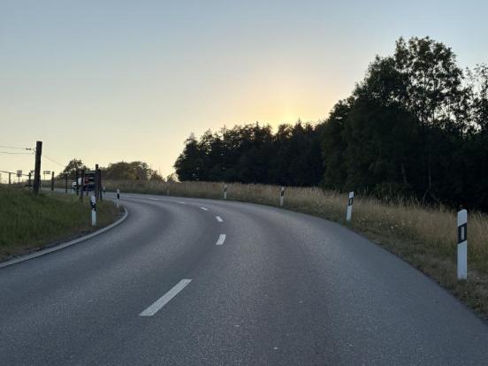 Kreuzlenstrasse im Bereich der Unfallstelle 
