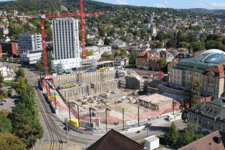 Webcam-Fotografie der Baustelle.