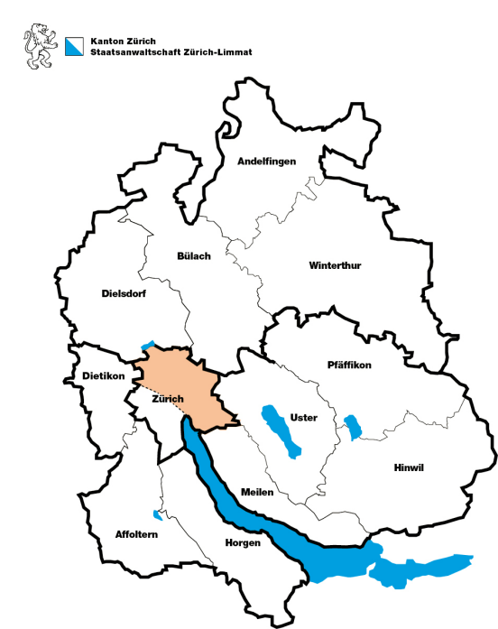 Karte regionale Staatsanwaltschaft Zürich-Limmat