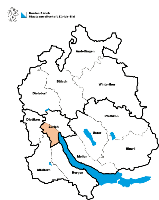 Karte regionale Staatsanwaltschaft Zürich-Sihl