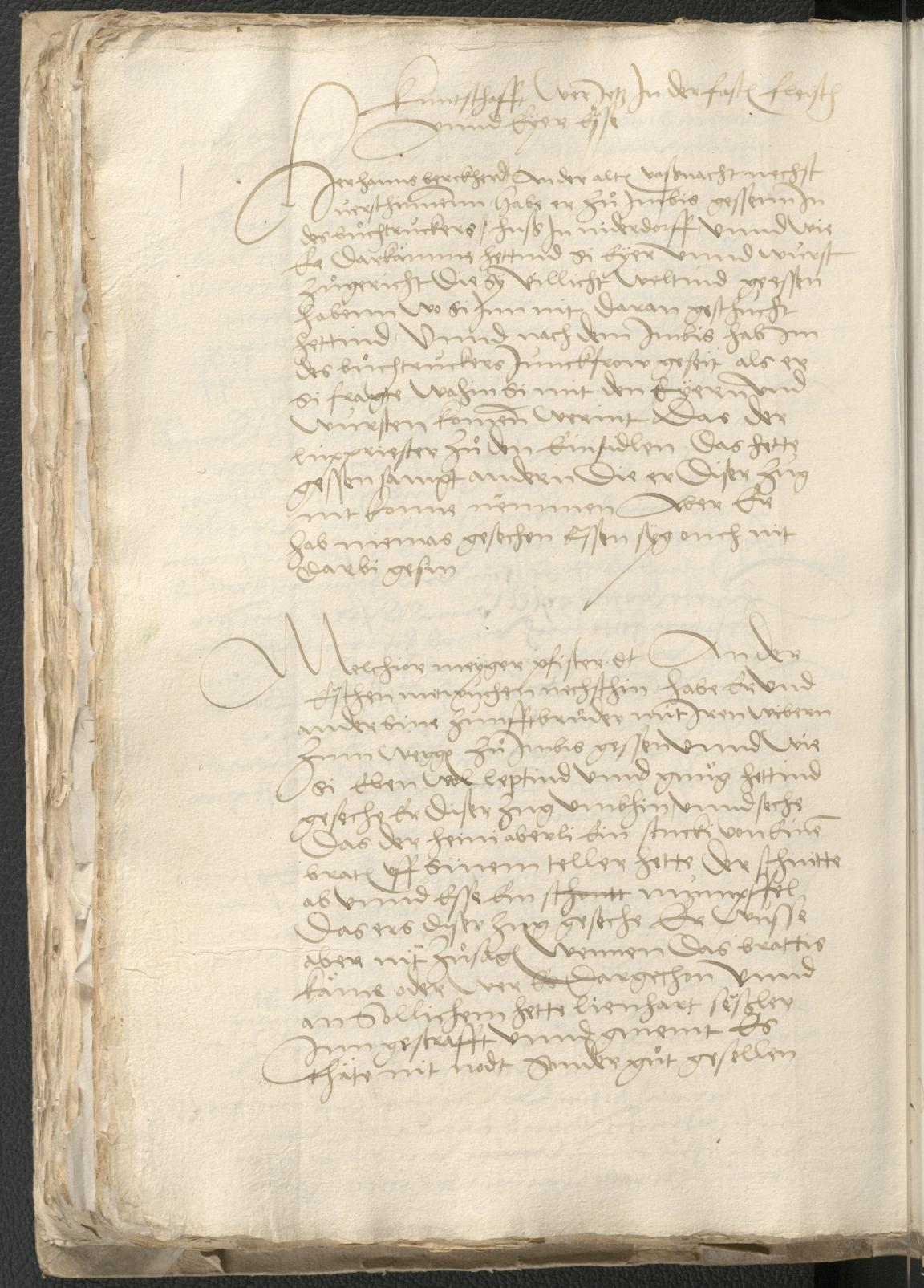 Handschriftlicher Eintrag in Band mit Untersuchungsakten