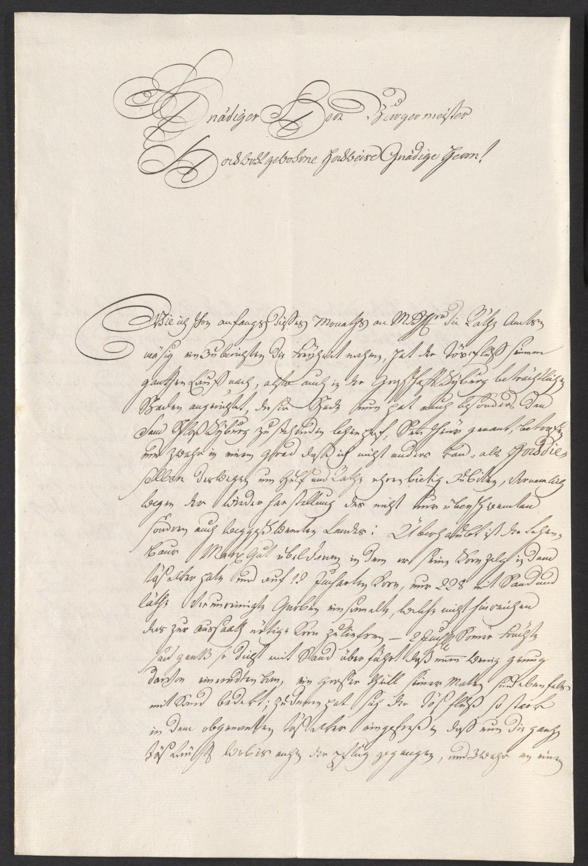 Geschwungene Handschrift des 18. Jahrhunderts