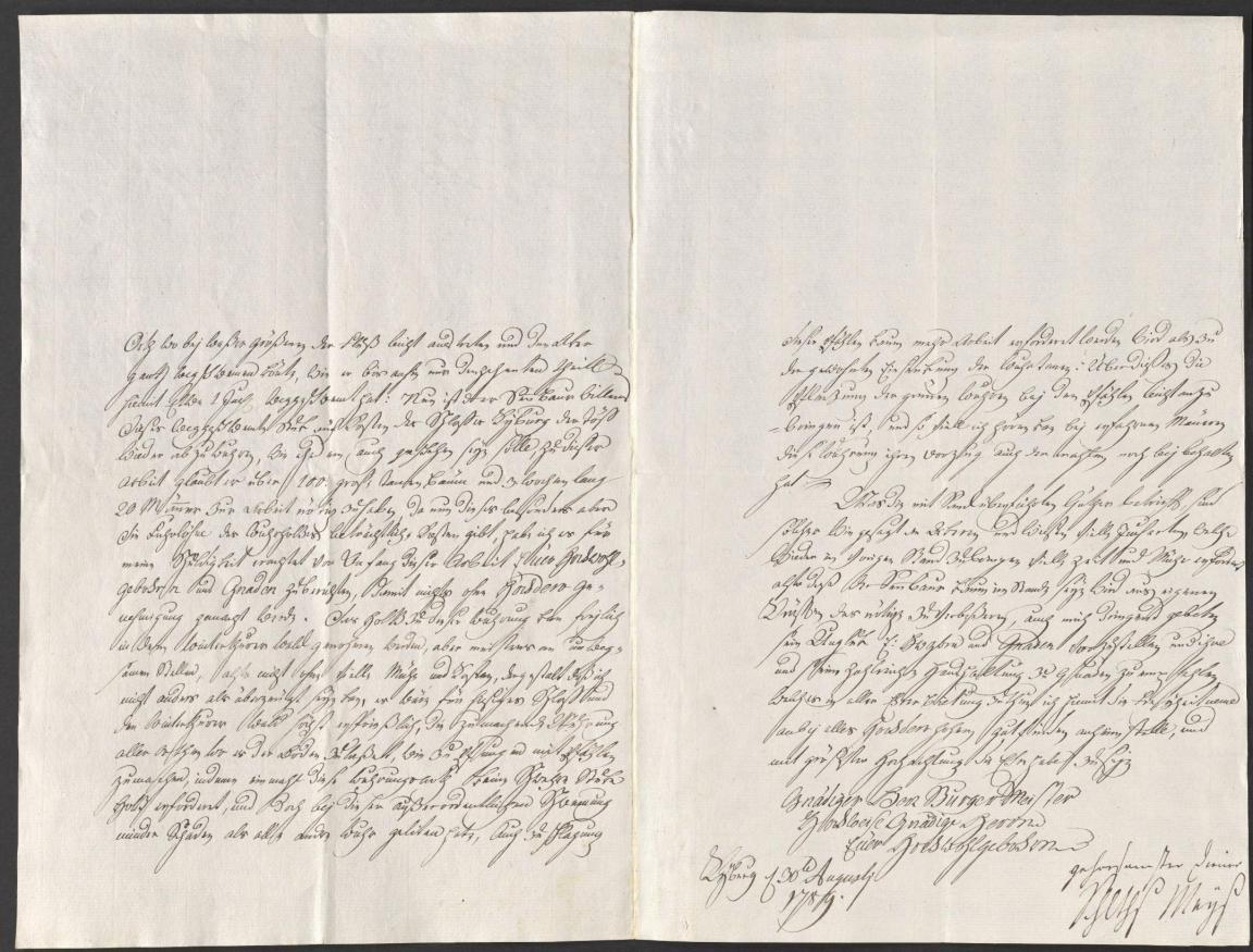Geschwungene Handschrift des 18. Jahrhunderts
