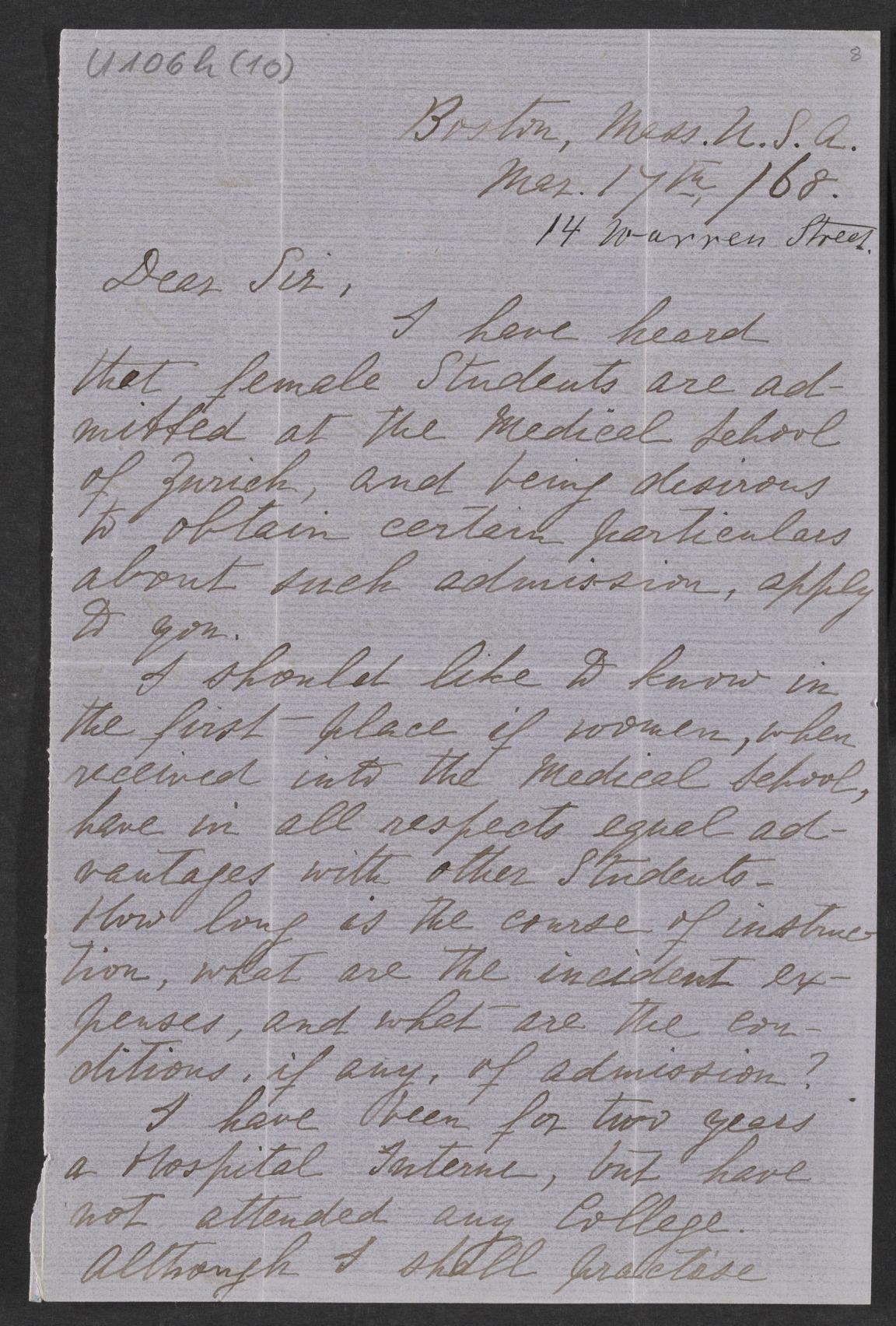 Handschriftlicher, englischer Brief