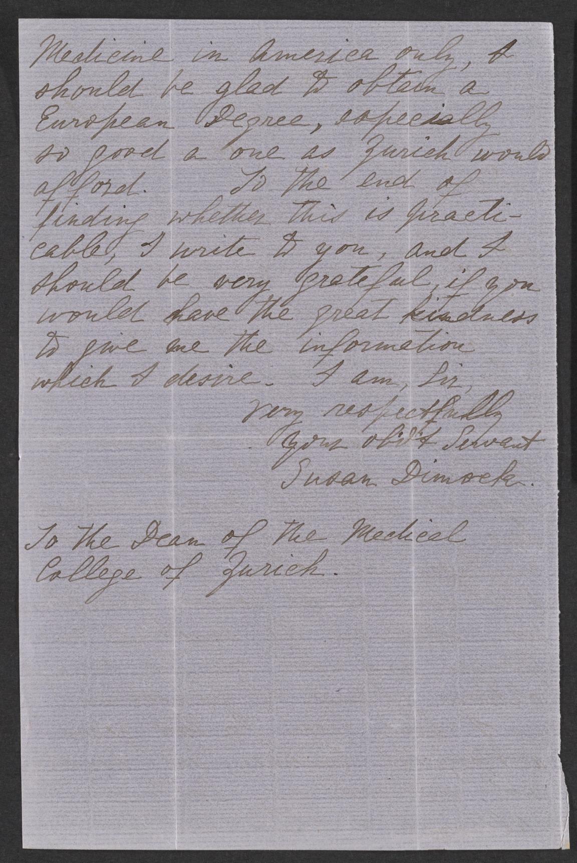 Handschriftlicher, englischer Brief