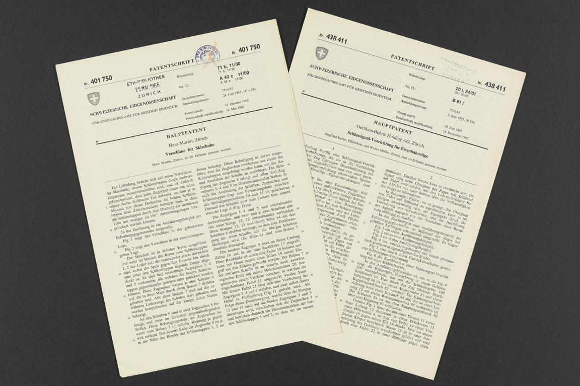 Bild von zwei Patentschriften