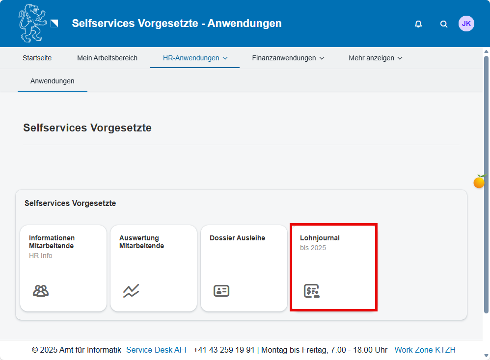 Abbildung der Kachel Lohnjournal