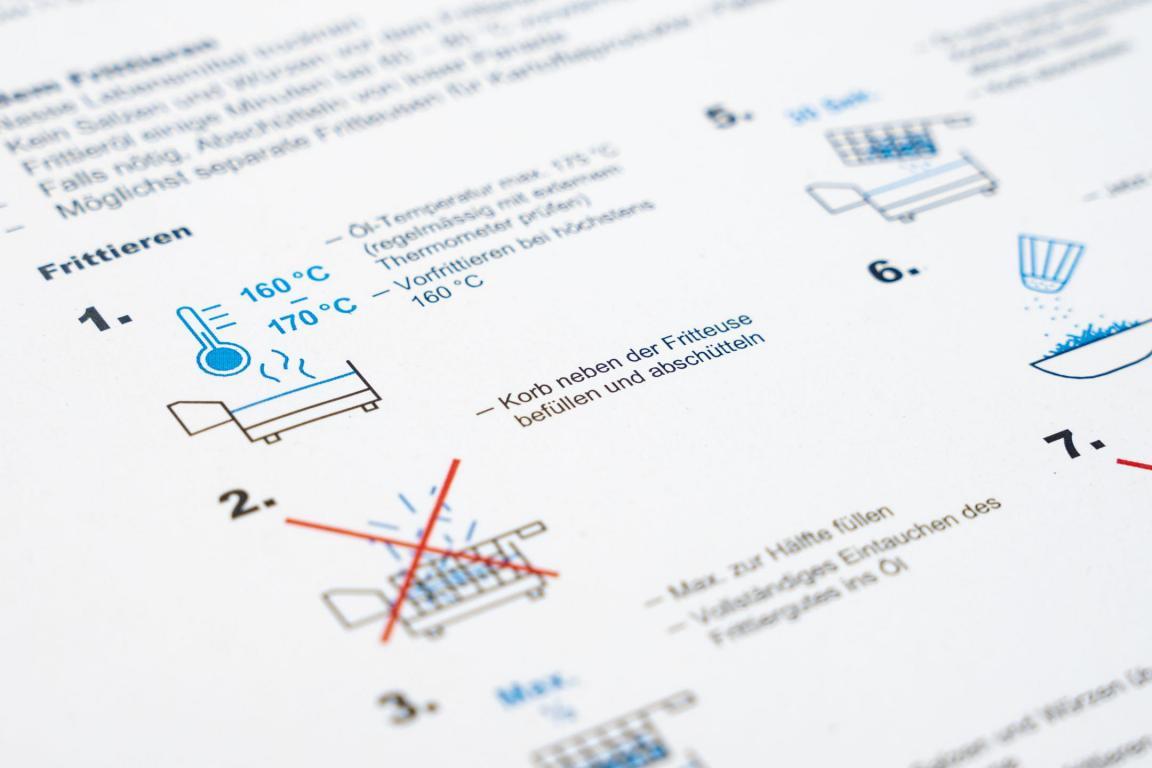 Ausschnitt des Merkblattes zum korrekten Frittieren