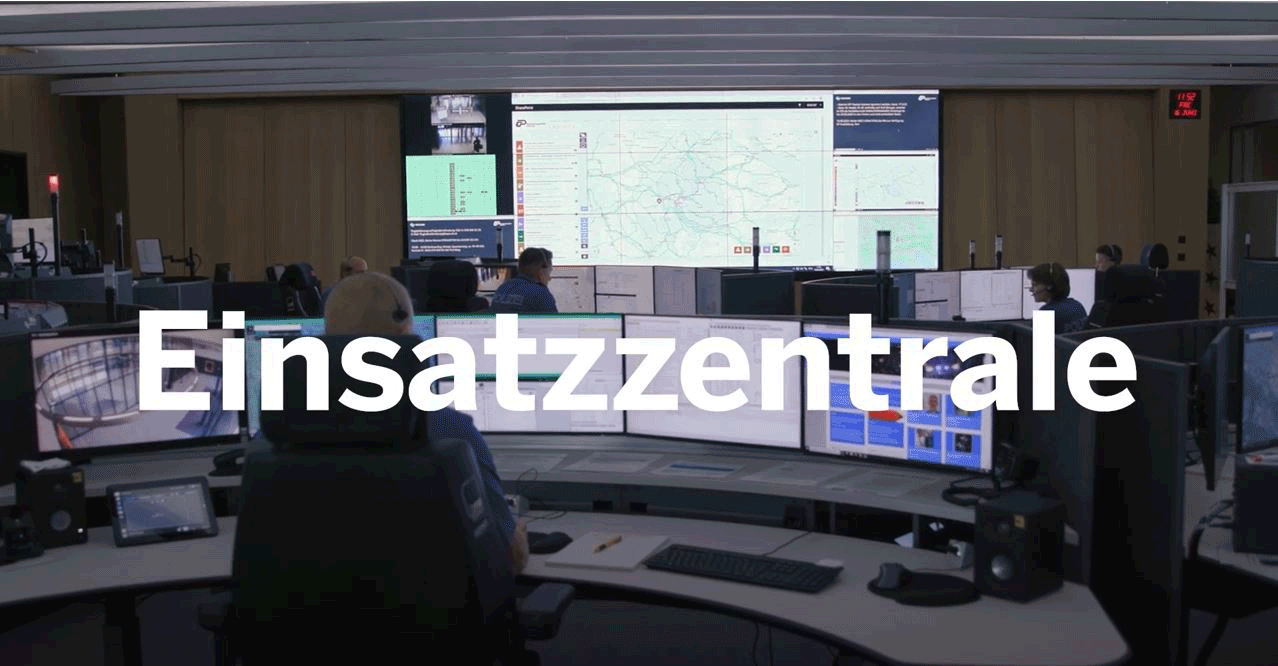 Es werden mit einer Abfolge von Bildern die vielfältigen Aufgaben der Sicherheitspolizei gezeigt.