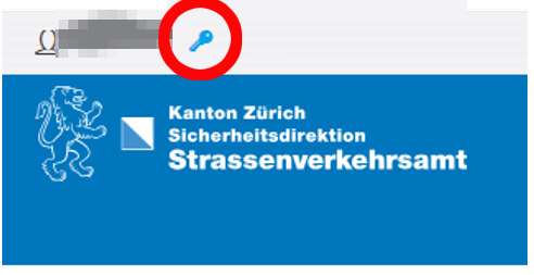 Das Bild zeigt den Printscreen des Icons «Schlüssel» des eGov-Portals