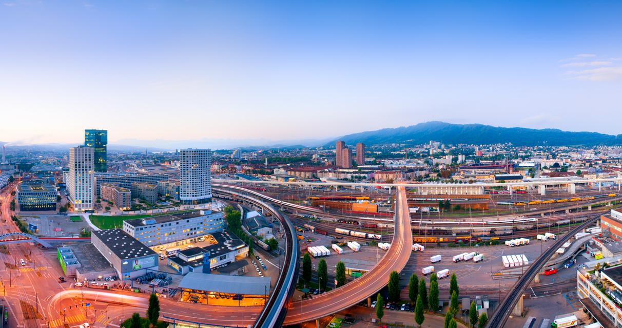 Ansicht aus der Luft auf Zürich West