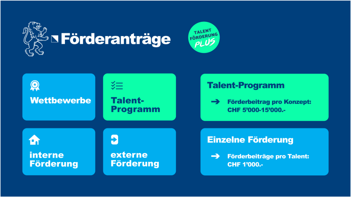 Übersicht Förderkategorien Talentförderung Plus