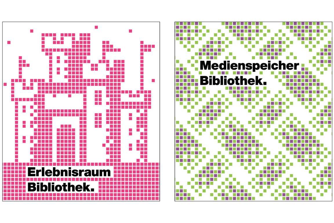 Bibliothekstasche klein im Design «Burg».